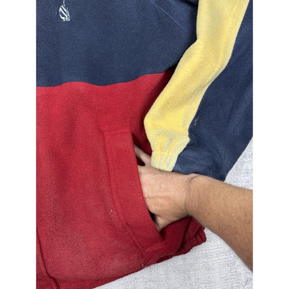 Vtg NAUTICA Jacket Men's XL Blue Full Zip Fleece Sailing‎ Striped Reversible 90s - Picture 6 of 16